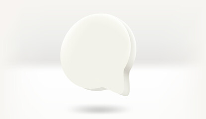 Aufkleber - White speech bubble on white background. 3d vector mockup