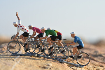 Canvas Print - Cyclisme cycliste vélo champion Tour de France maillot à pois montagne 