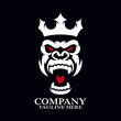 Modern angry gorilla king logo. Vector illustration