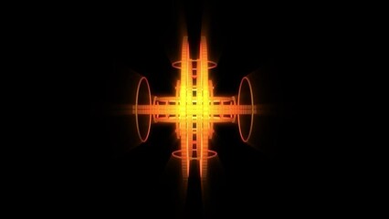 Wall Mural - Abstract background 3D animation shiny futuristic object made of geometric elements transforms and rotates in space loop. Great for scientific, technological, industrial, futuristic, luxury, sci-fi il
