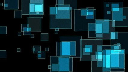 Wall Mural - futuristic abstract digital motion of geometric square shape on the dark background. design square p