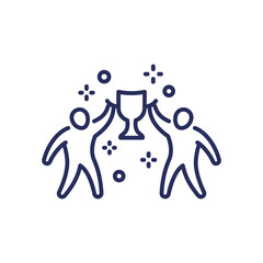 win-win strategy line icon on white