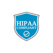 HIPAA compliant shield icon isolated on white background