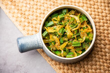Bhindi Do Pyaza is A Restaurant Style North Indian Dish Made With Okra Or Ladies Finger Or ochro, Spices, Herbs & Lots Of Onions