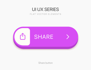Poster - 3D minimal pastel color share button with share icon and arrow for UI, mobile app, website, social media, blog, mobile game.