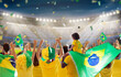 © famveldman - Brazil football team supporter on stadium.