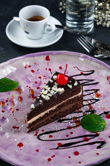 Wall Mural - Italian slice of chocolate cake