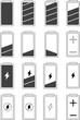 © JB - Battery life icon complete set, Battery charge indicator |  simple shape power source running charging flat design