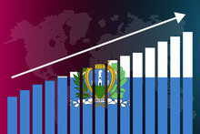 San Marino Bar Chart Graph, Increasing Values, Country Statistics Concept, San Marino Country Flag On Bar Graph