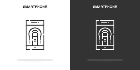 smartphone line icon. Simple outline style.smartphone linear sign. Vector illustration isolated on white background. Editable stroke EPS 10