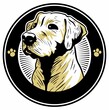 Portrait of a dog, realistic dog image, dog logo vector design concept.