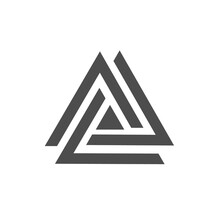 Interlacing Of Triangles. A Template For A Logo, Emblem Or Sticker Of Wide Application