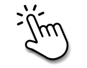 Aufkleber - Mouse click cursor set. Hand Cursor. Click icon. Mouse pointer set. Arrow cursor. Pointer click icon. Clicking cursor, pointing hand clicks and waiting loading icons. Website arrows or hand icon.