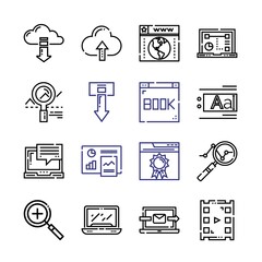 Sticker - software Icon Set with line icons. Modern Thin Line Style. Suitable for Web and Mobile Icon. Vector illustration EPS 10.