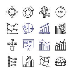 Sticker - statistic Icon Set with line icons. Modern Thin Line Style. Suitable for Web and Mobile Icon. Vector illustration EPS 10.