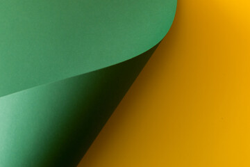 Wall Mural - Yellow and green 3d abstract folded paper background