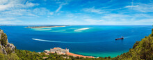 Summer Sea Coast Landscape. Top View From Nature Park Arrabida In Setubal, Portugal.