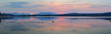 Alba Sul Lago Maggiore In Italia, Sunrise On Lake Maggiore In Italy