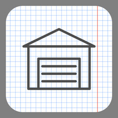 Wall Mural - Garage simple icon vector. Flat design. On graph paper. Grey background.ai