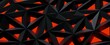 Dark crystal lattice with red glow background. Black polygonal graphite structure with 3d render geometric triangular illumination. Futuristic nanodesign of tight junctions