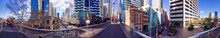 Sydney, Australia - August 19, 2018: Panoramic 360 Degrees View Of Sydney Downtown Streets On A Sunny Day