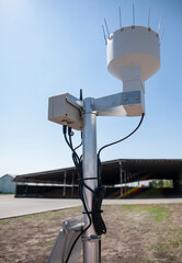 Weather station on a farm. Precision agriculture equipment.