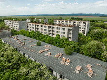 Aerial View Of An Abandoned Housing Estate In The Village Of Sarmellek In Hungary