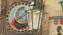 Prague Astronomical Clock Close-up In The Prague Old Town, Czech Republic