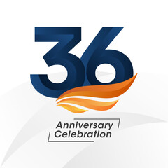 Wall Mural - 36 years anniversary design template. vector templates