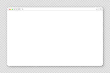 Wall Mural - blank web browser window with toolbar and search field. modern website, internet page in flat style.