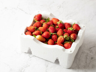 Sticker - fresh strawberries in boxes