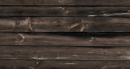 Old Weathered Natural Log Cabin Aged Wall Facade Texture. Rustic Log Wall Horizontal Brown Background. Aged Wall Fragment Of Unpainted Brown Wooden Debarked Logs. Old Barn Wall Wood Wallpaper.