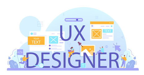 Wall Mural - ux designer typographic header. app interface improvement. user interface