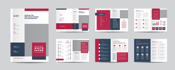 Wall Mural - Business White Paper and Company internal document design or Brochure Design