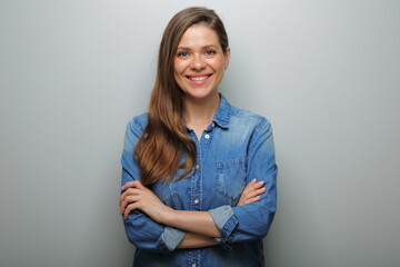 Smiling woman isolated portrait