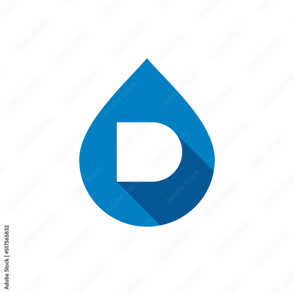 Letter D water logo icon design template elements, Alphabet D and rain ...
