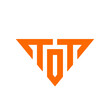 Initial letter TOT monogram logo, triangle shape typography  logo