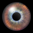 © Alex Puhovoy - Iris of the eye. Human iris. Eye illustration. Brown eye. Creative digital design.