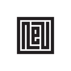 Wall Mural - Initial letter neu logo icon design template, square monogram logo