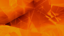Global Communication Network. Futuristic Technology Concept. Orange Tech Background. 3D Render
