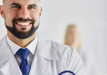 Young and confident male doctor portrait. Successful doctor career concept