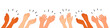 © Ekaterina Mikhailova - Applause hands set on doodle style. Human hands sketch, scribble arms wave clapping on white background, thumb up gesture silhouette, vector illustration