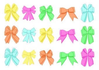 Wall Mural - sweet colorful bow and design on white background illustration vector 
