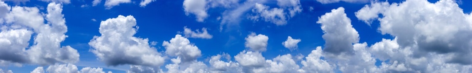 Wall Mural - Beautiful blue sky background with tiny clouds.Panorama