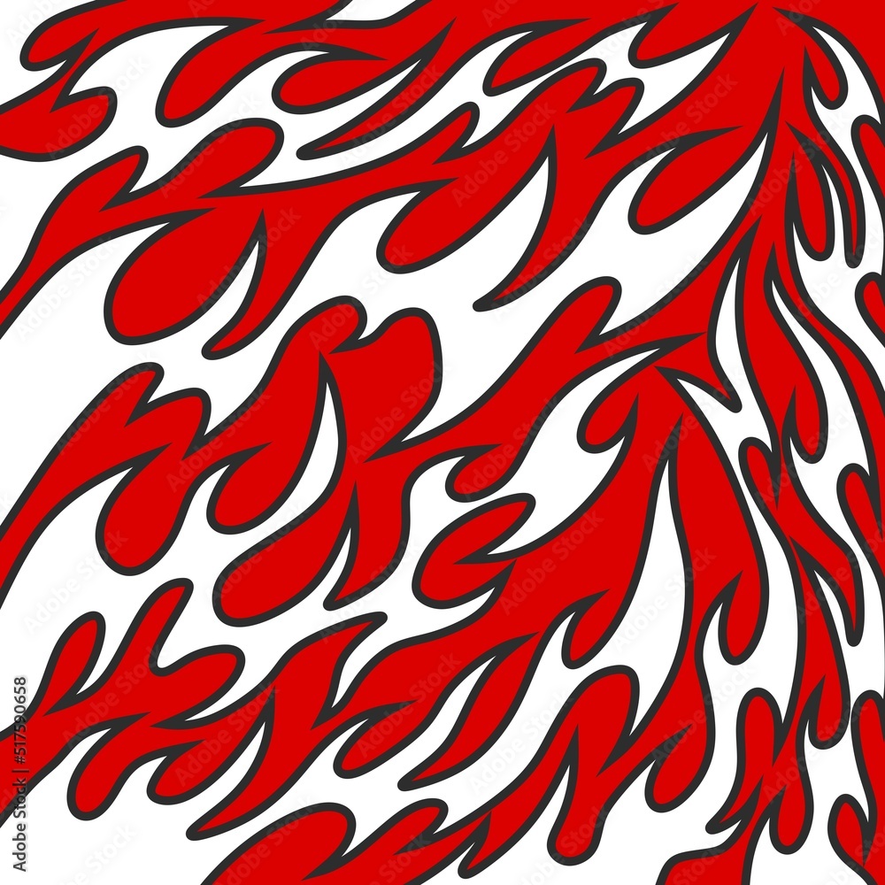 Simple background with seamless flame pattern Stock Vector | Adobe Stock