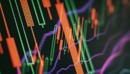 Trading chart and candlestick chart suitable for financial investment ideas, economic trends, background for all business ideas and art designs