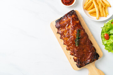 Wall Mural - grilled and barbecue ribs pork