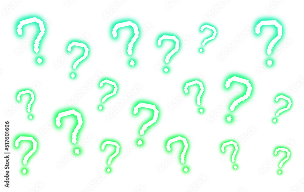 Pixel Question Mark Pattern Pixel art green glowing question mark pattern Stock Illustration ...