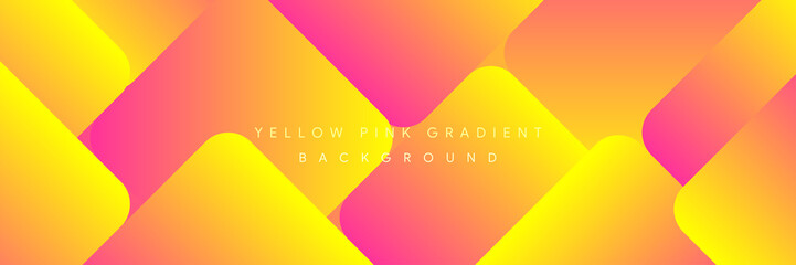 yellow gradient pink background with geometric corporate concept style banner template vector