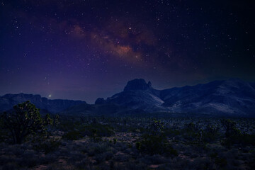 Wall Mural - Milky Way at night in autumn ,